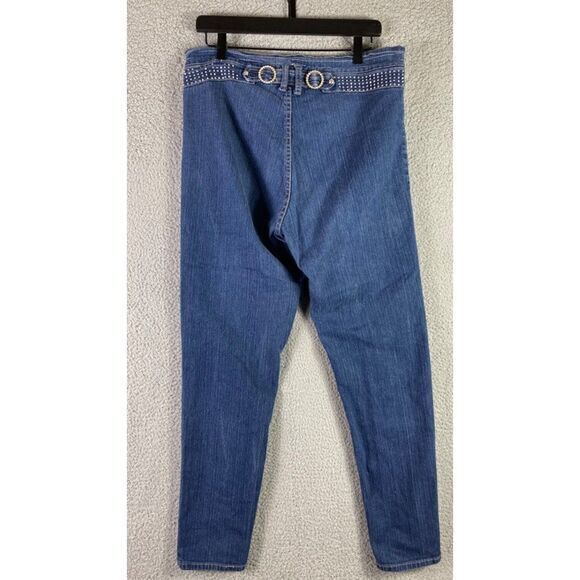 Jeans Womens Size 14 High Rise‎ Old Skool Straight Leg Cotton Denim Pockets Blue - Picture 4 of 12